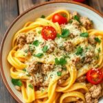 Cheesy Ground Turkey Pasta